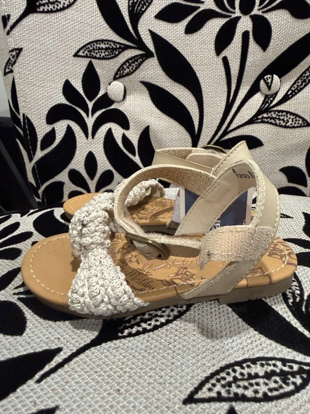 Blowfish Cream Crochet Knot Kids Sandals